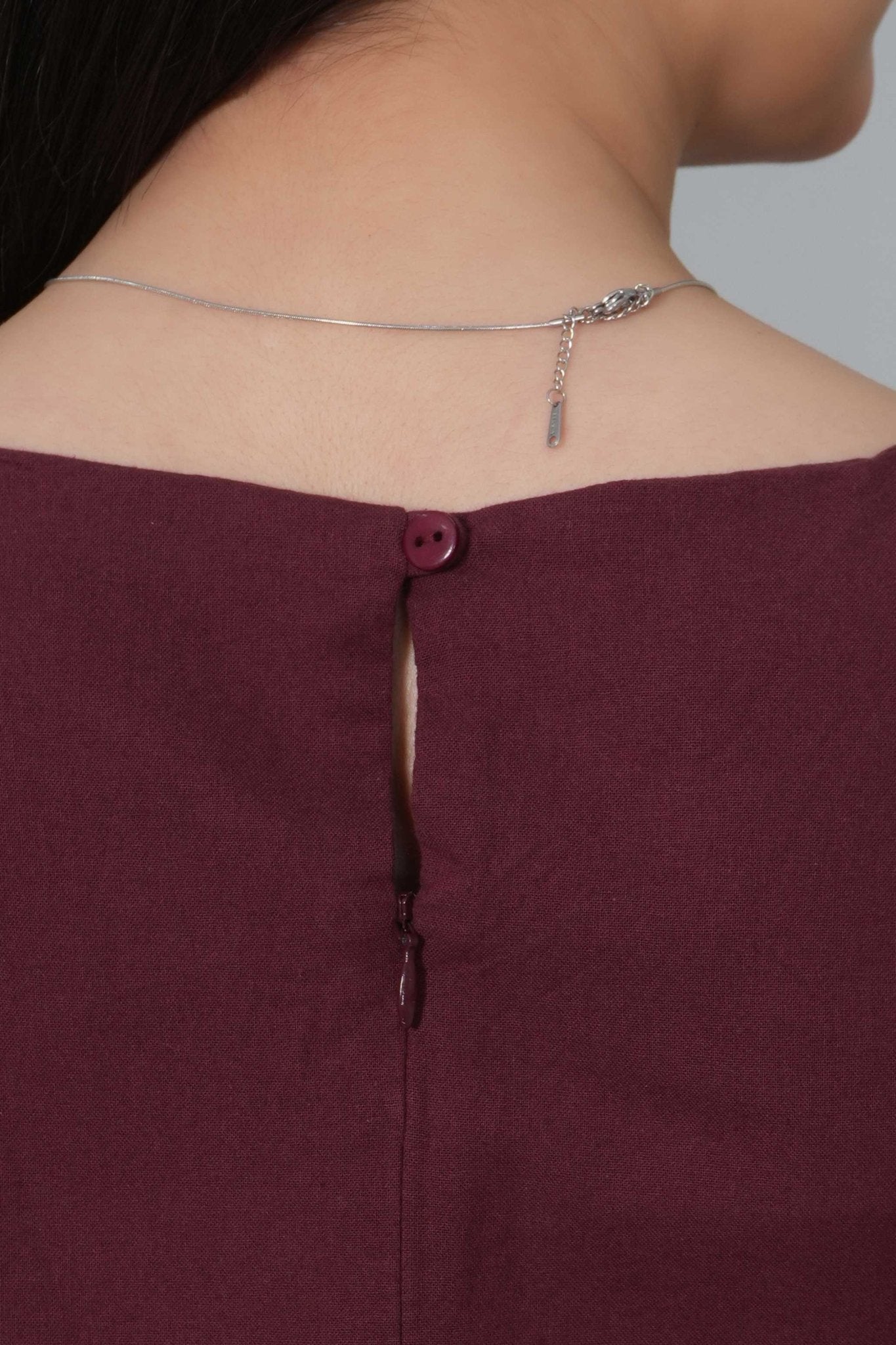 Wine cotton midi dress [100% pure cotton] - Cotton midi dress