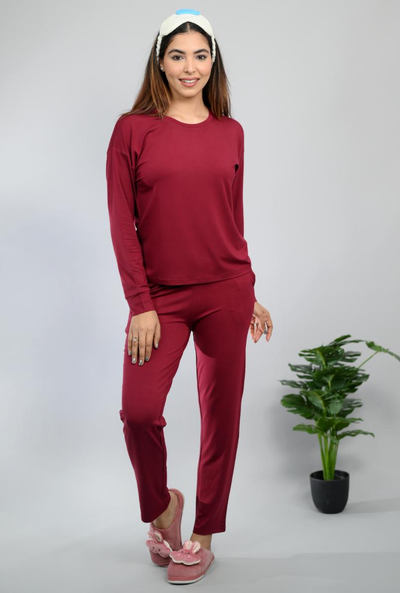 Wine loungewear coordinate set -Loungewear coordinate set