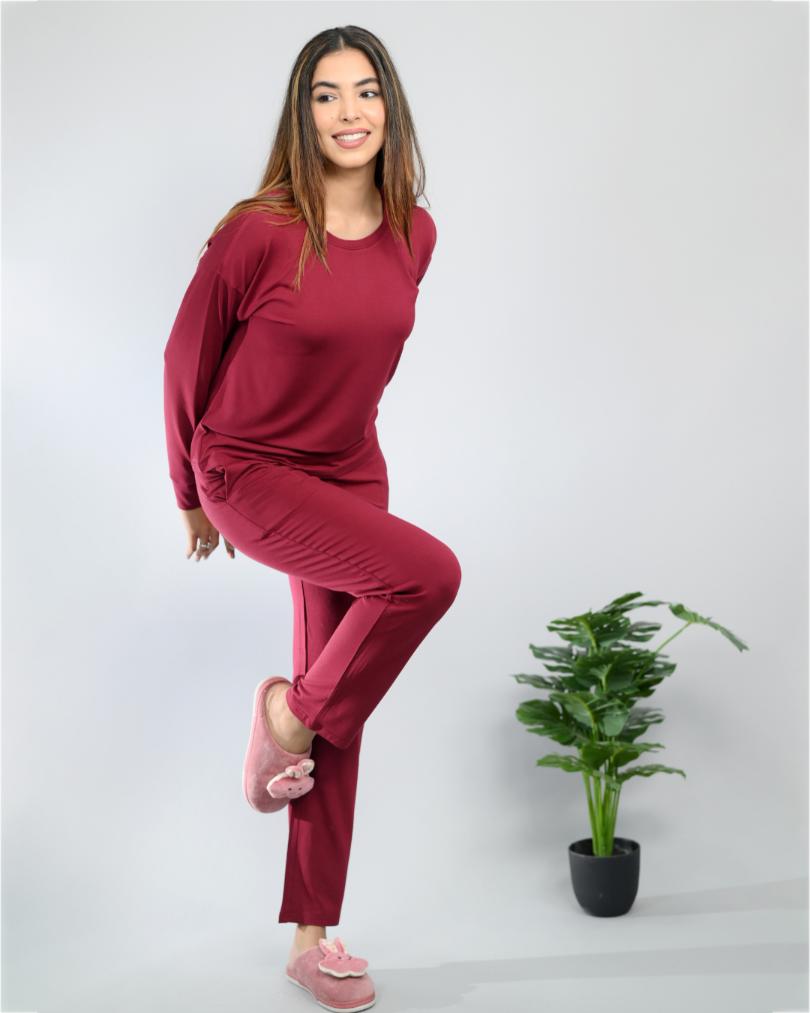 Wine loungewear coordinate set -Loungewear coordinate set