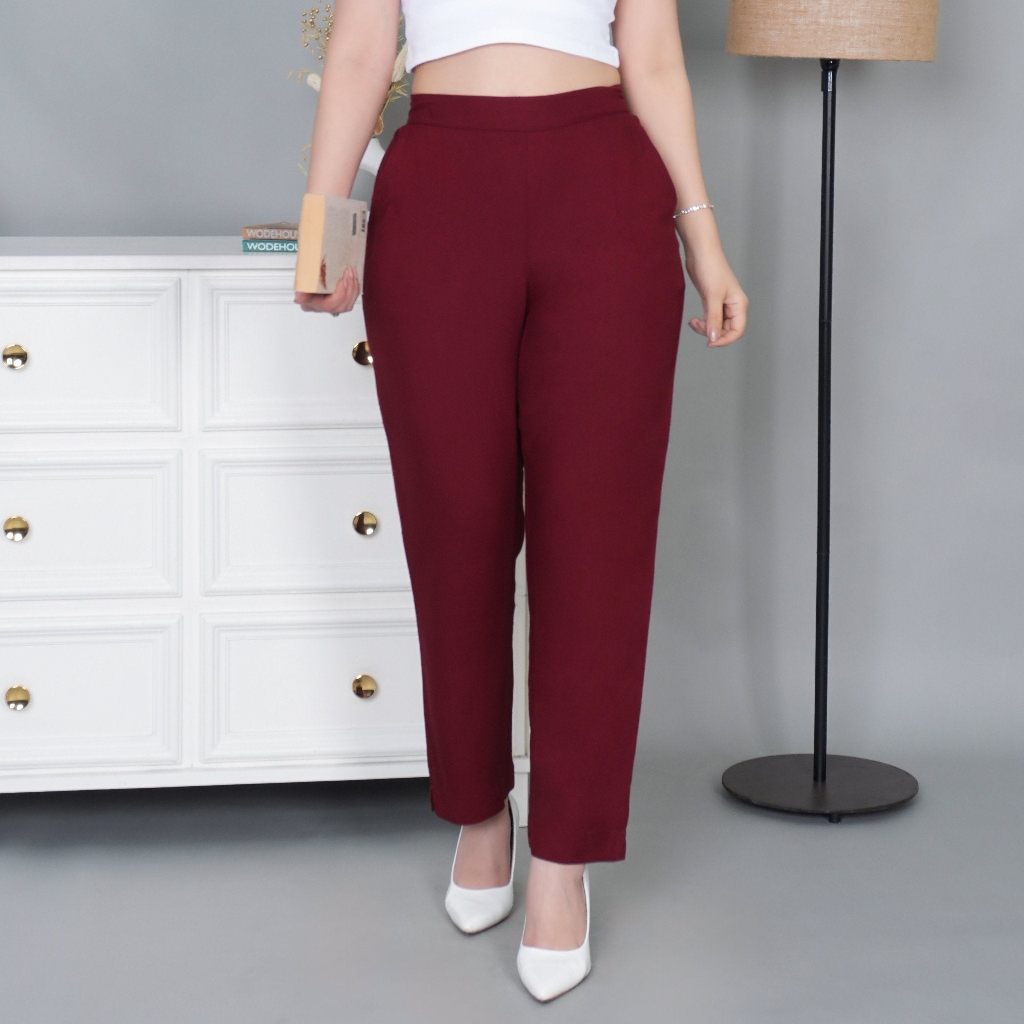 Wine rayon pant [ 100% Rayon, Liva Certified ] - Rayon pants