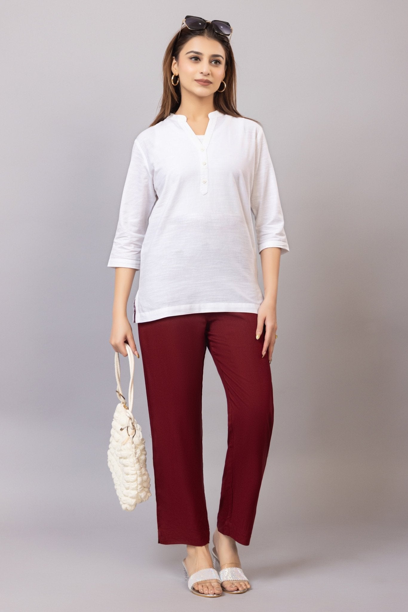 Wine rayon pant [ 100% Rayon, Liva Certified ] - Rayon pants
