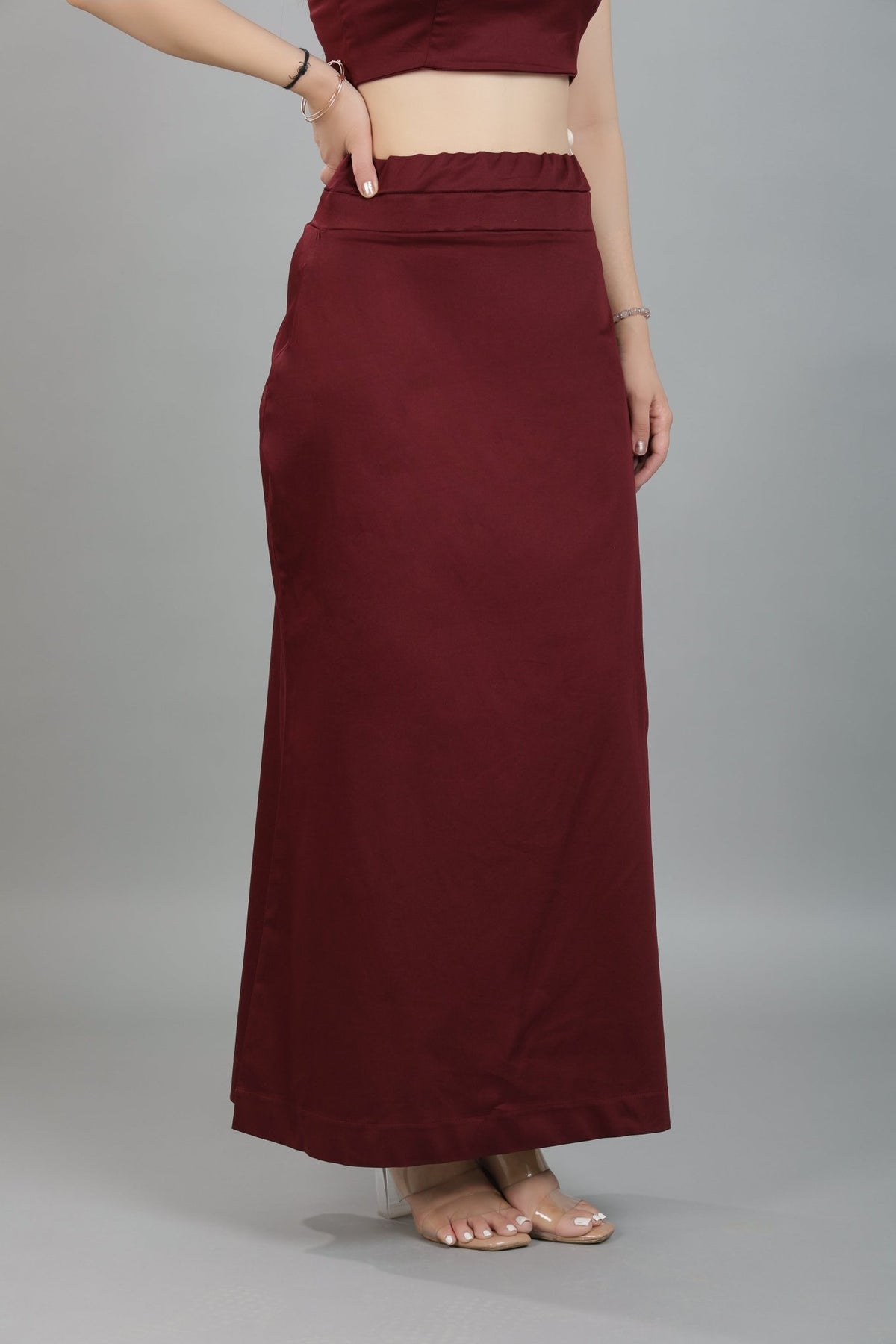 Wine saree shaper made from premium cotton -Saree shaper