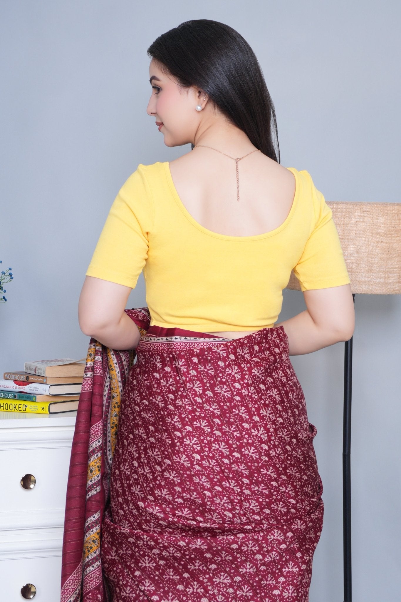 Yellow Rib Blouse [ 100% USA HQ Cotton, 280 GSM non transparent fabric ] - Rib blouse