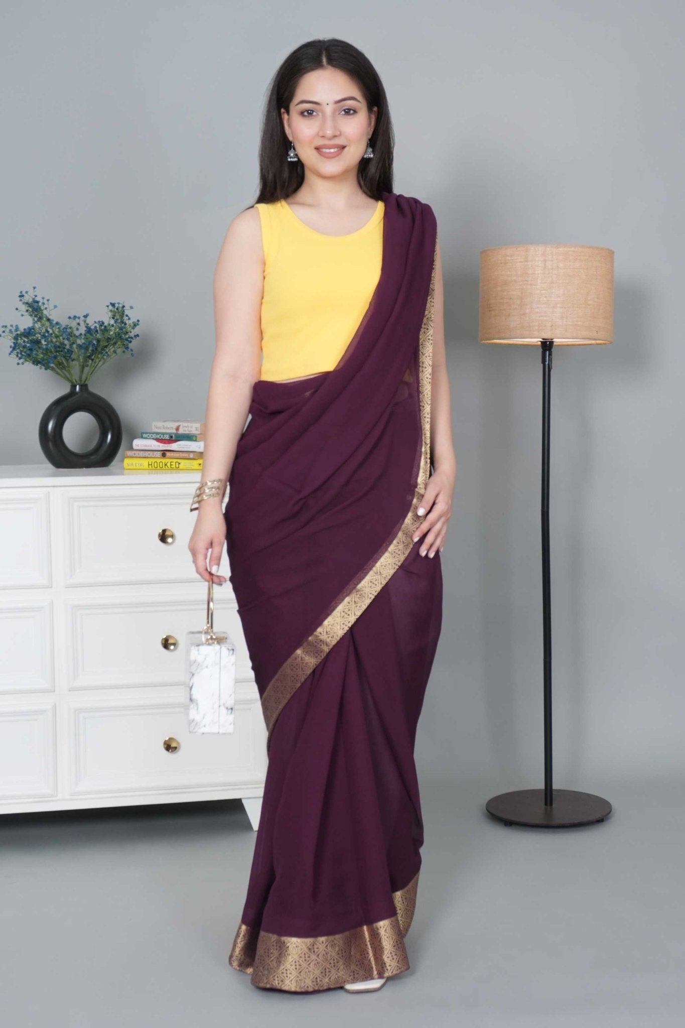 Yellow Rib Crop Blouse [ 100% USA HQ Cotton, 280 GSM non transparent fabric ] - Rib crop blouse