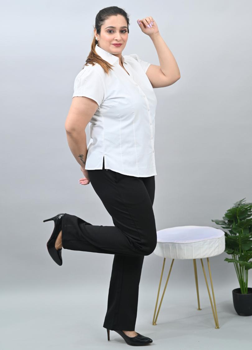 Black plus size cigarette pencil pants