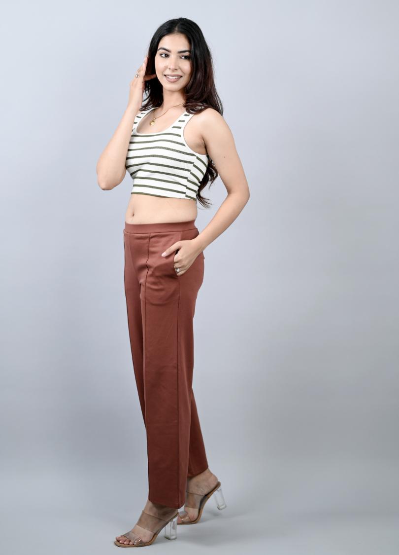 Caramel Extra Flare Fit Pants -Milano extra flare fit pants