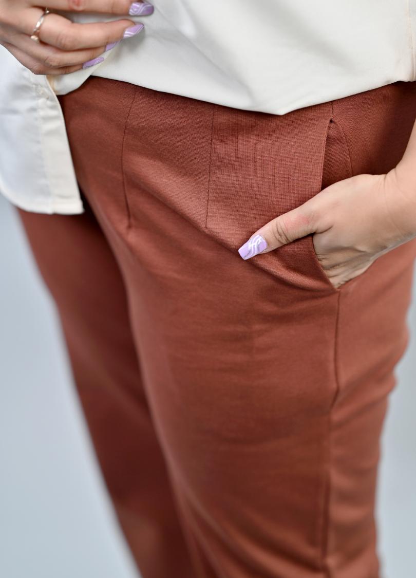 Caramel plus size cigarette pencil pants