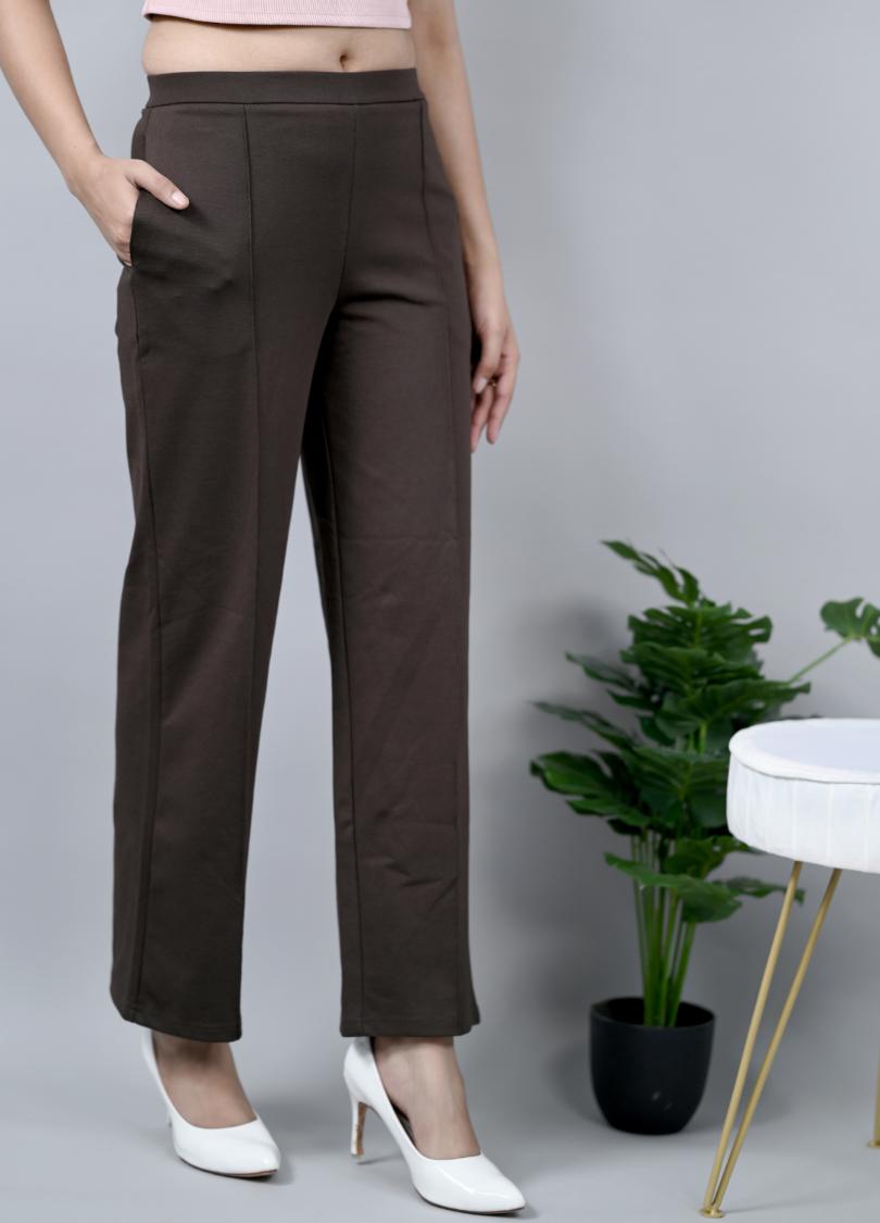 Coffee bean Extra Flare Fit Pants -Milano extra flare fit pants