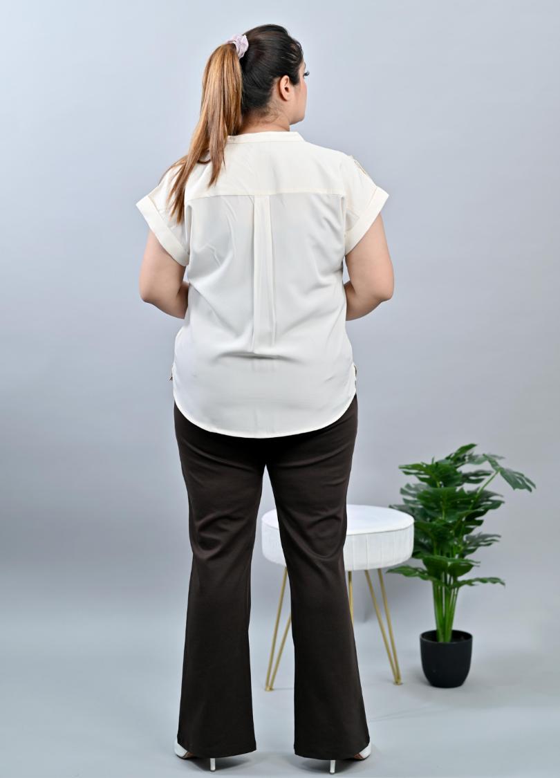 White plus size flare bootcut pants & trousers for women xxxxl to xxxxxl.