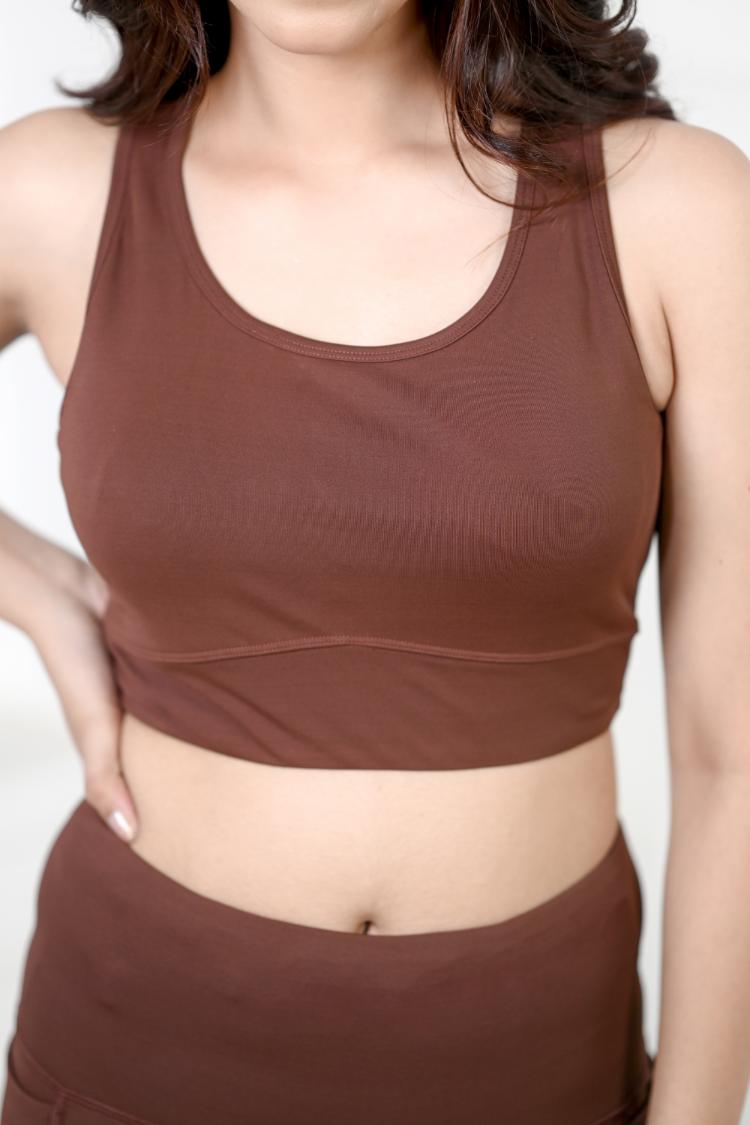 Dark Brown Active Bra -Active bra