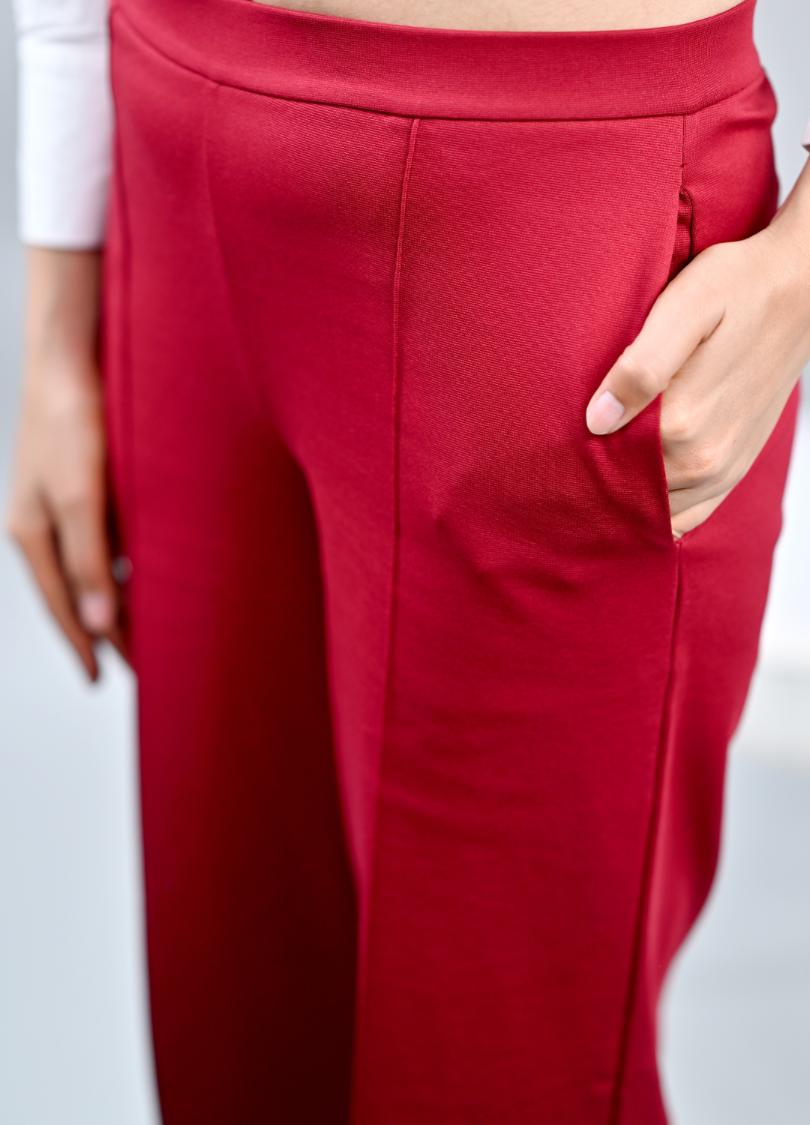 Dark Rose Extra Flare Fit Pants -Milano extra flare fit pants