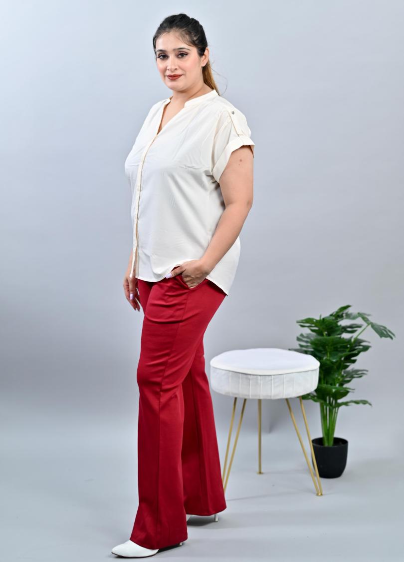 Dark Rose Plus Size Bootcut Flare Pants -Milano plus size bootcut flare pants