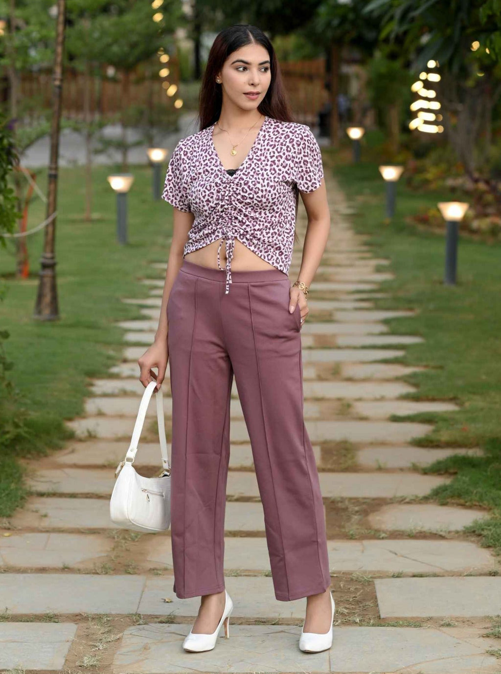 Lavender Extra Flare Fit Pants