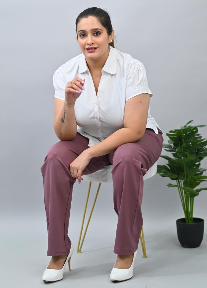 Grape shake plus size cigarette pencil pants