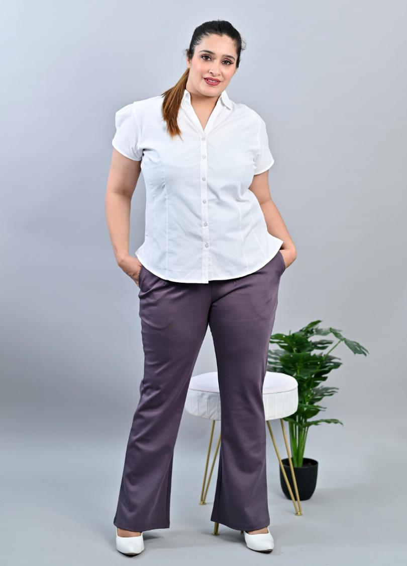 Plus size bootcut flare pants & trousers for women casual and office wear.