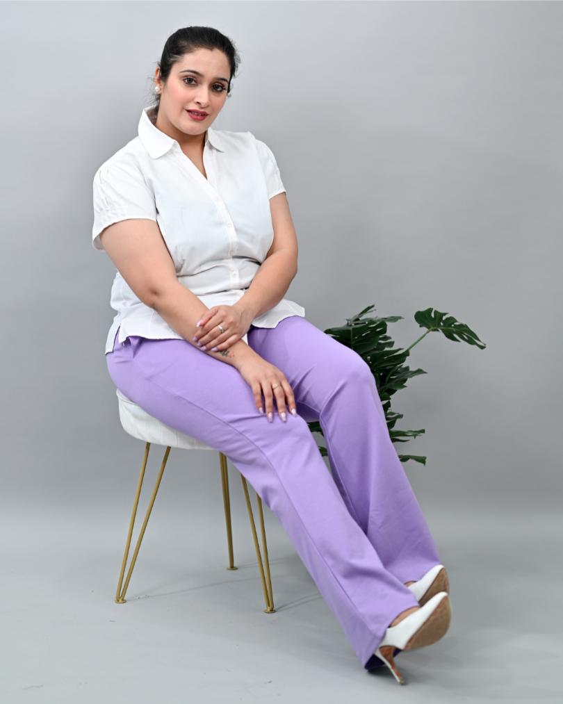 Lavender Plus Size Bootcut Flare Pants -Milano plus size bootcut flare pants