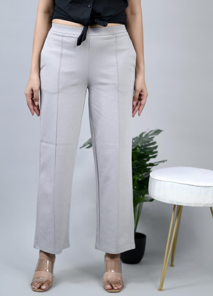 EVERDION Flared Women Grey Trousers - Buy EVERDION Flared Women Grey  Trousers Online at Best Prices in India | Flipkart.com