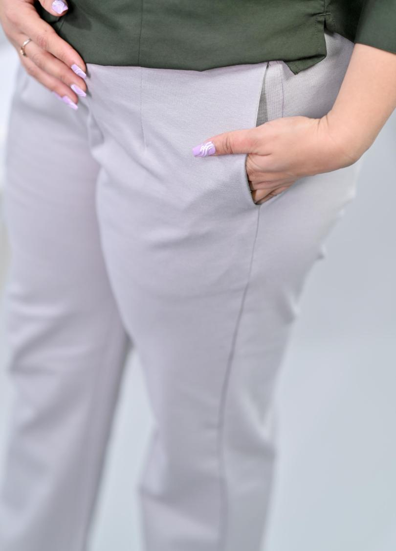 Light grey plus size bootcut flare pants & trousers for women