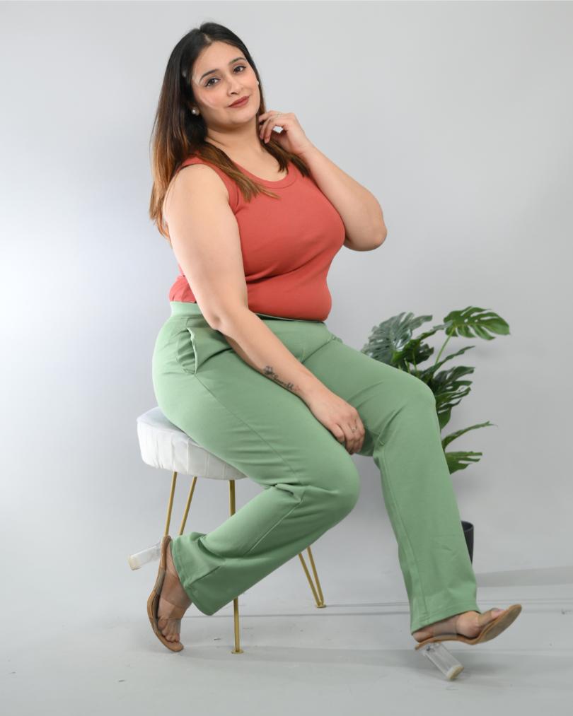 Plain Charcoal Grey Women Plus Size Straight Leg Trouser, Casual Wear at Rs  2999/piece in Bengaluru