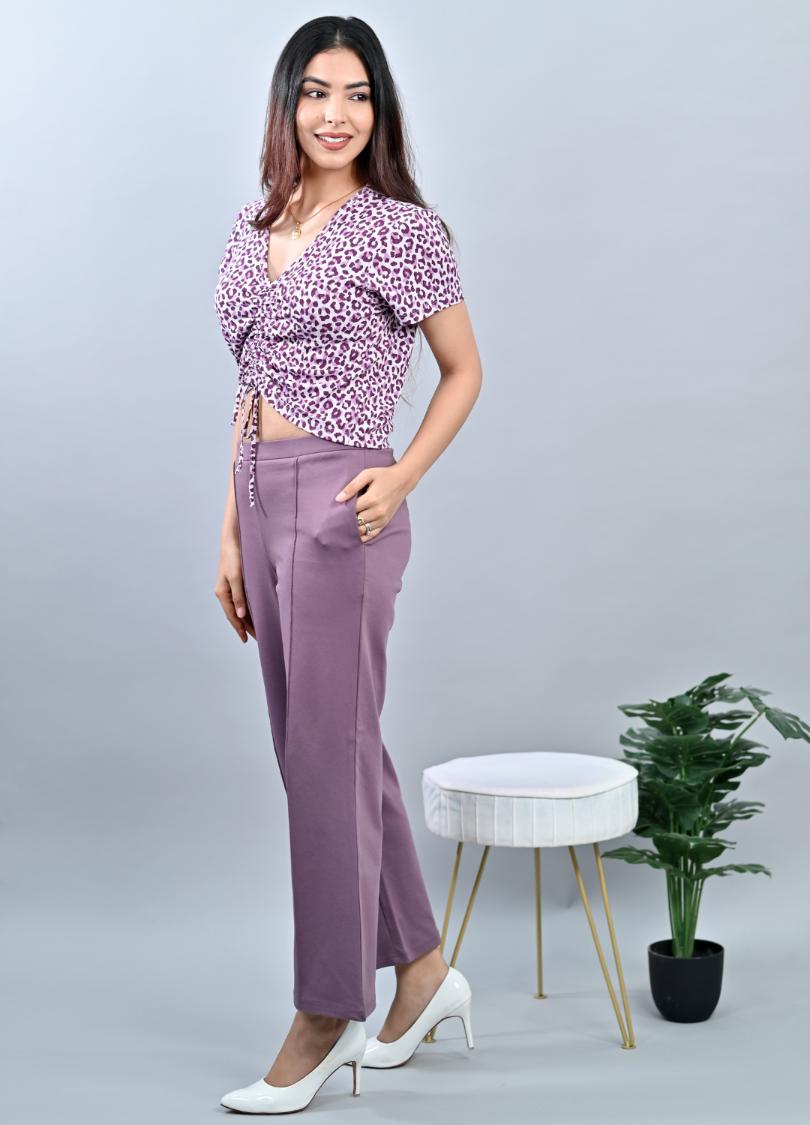 Lovely Lavender Extra Flare Fit Pants -Milano extra flare fit pants