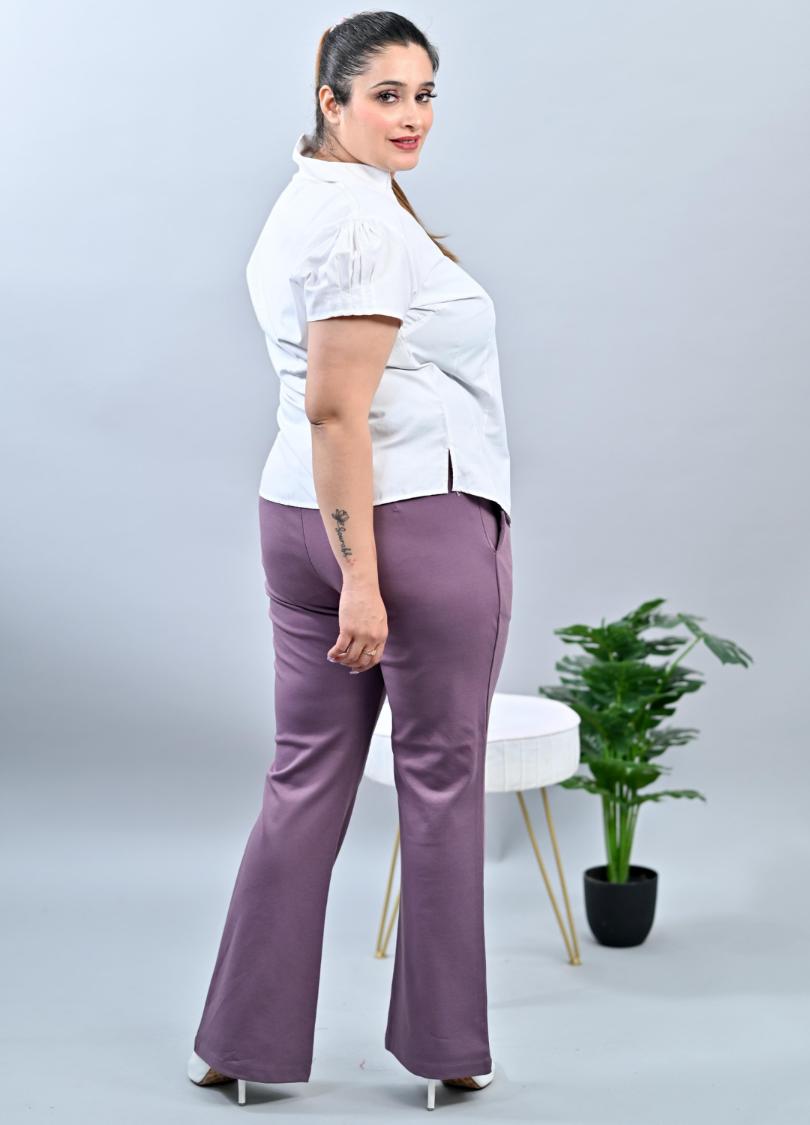 Lovely Lavender Plus Size Bootcut Flare Pants -Milano plus size bootcut flare pants