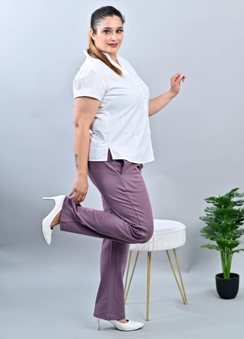 Lovely lavender plus size cigarette pencil pants