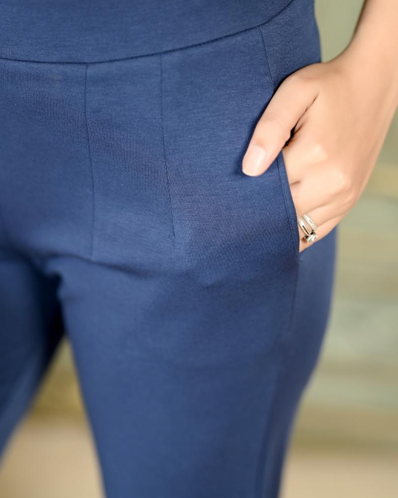 Navy blue cigarette pants