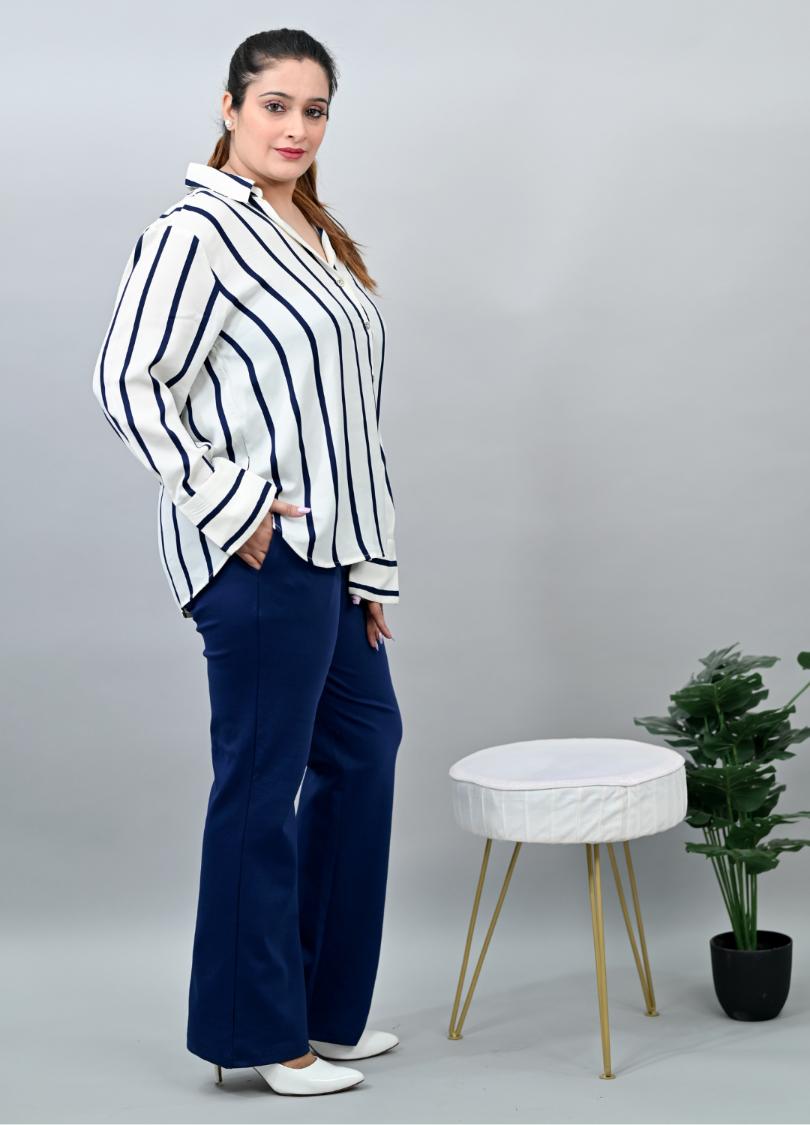 Navy Blue Plus Size Bootcut Flare Pants -Milano plus size bootcut flare pants