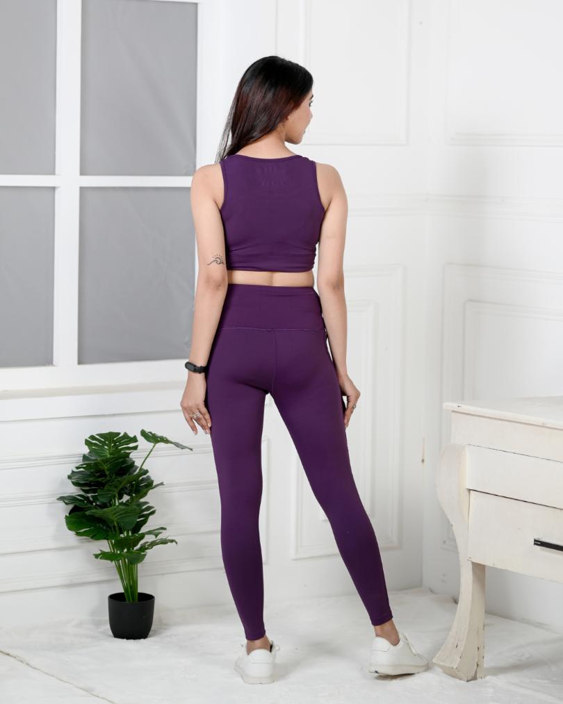 Purple Active Leggings -Active leggings pants