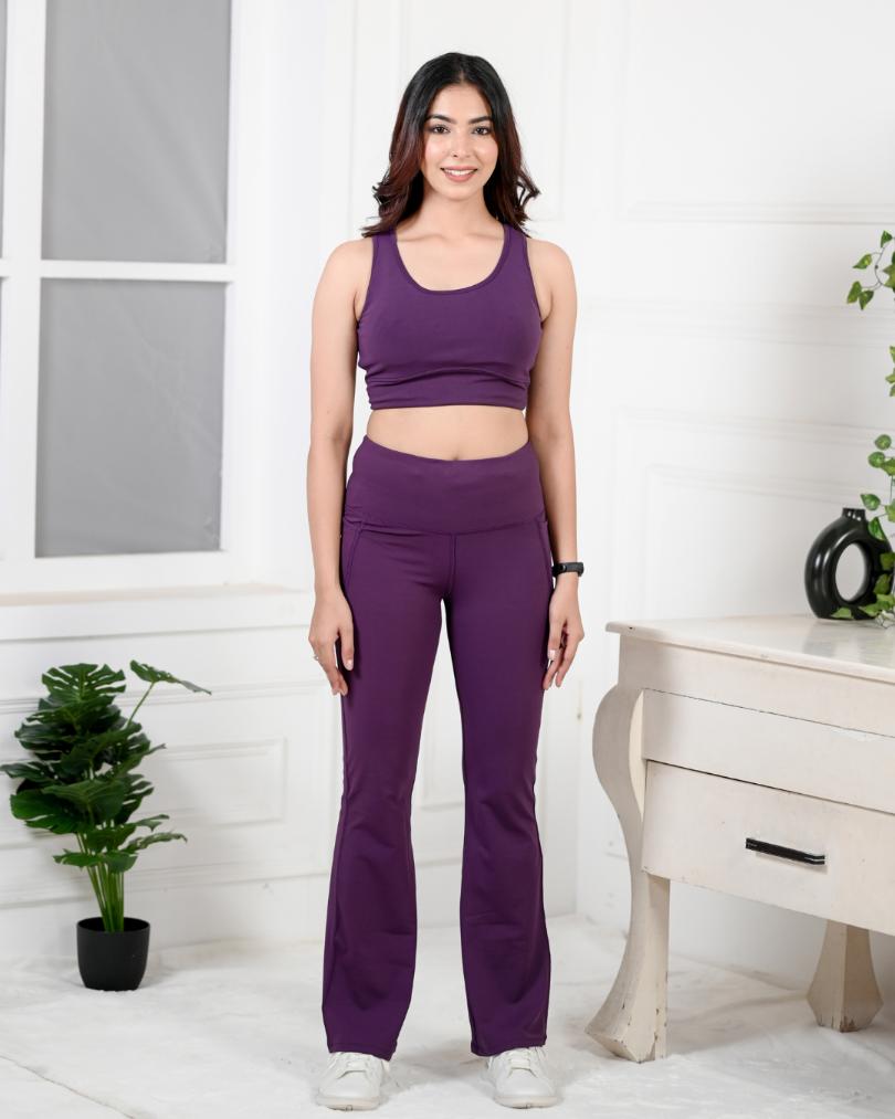 Purple gym coordinate set with Flare -Active gym coordinate set with flareXS