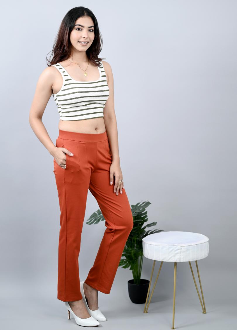 Rust cigarette pants