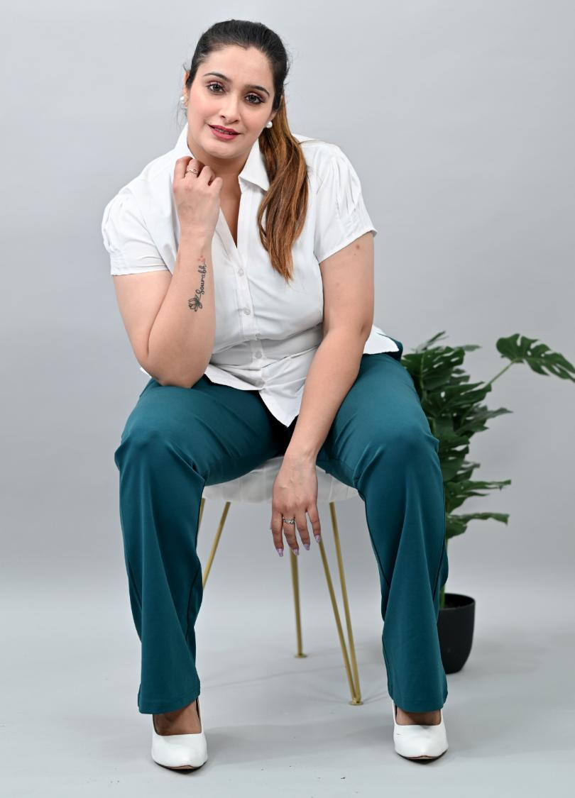 Teal Plus Size Bootcut Flare Pants -Milano plus size bootcut flare pants