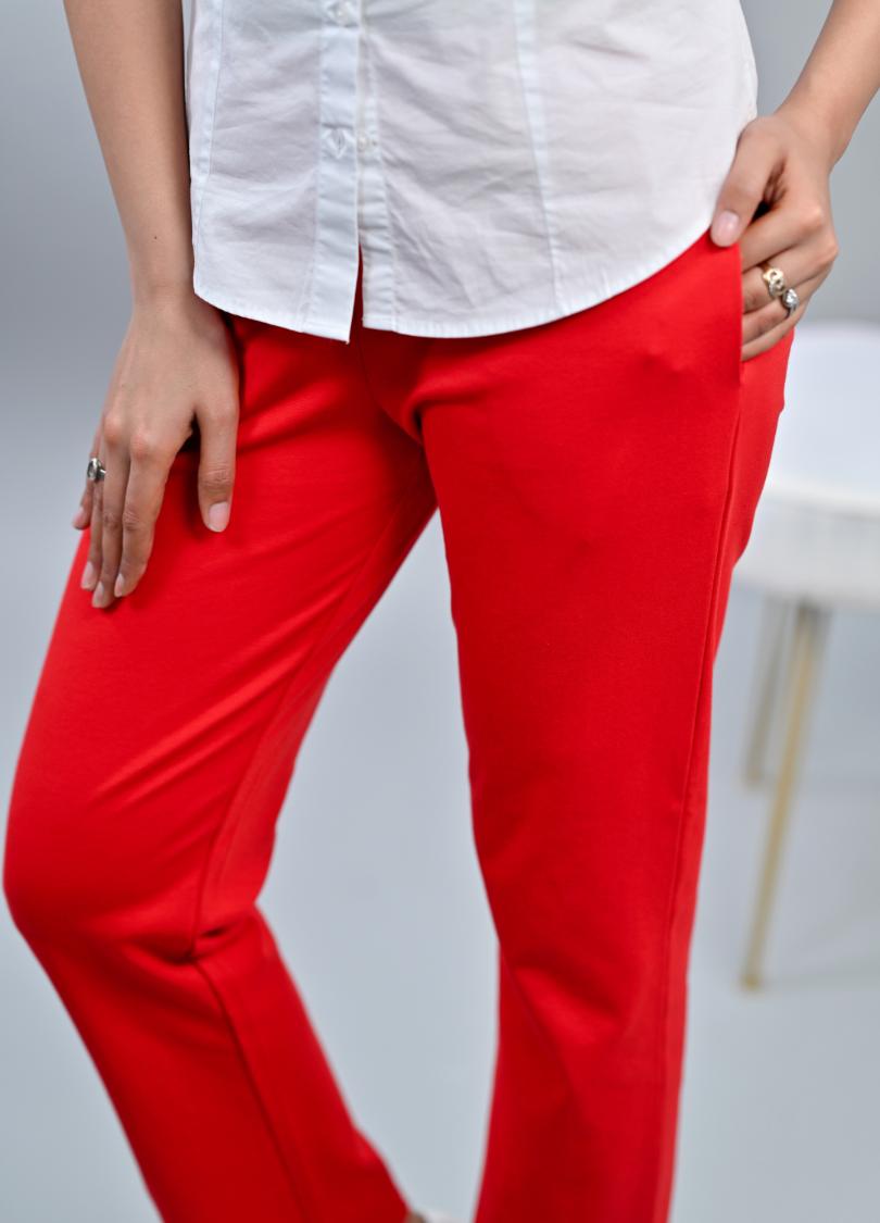 Tomato red cigarette pants