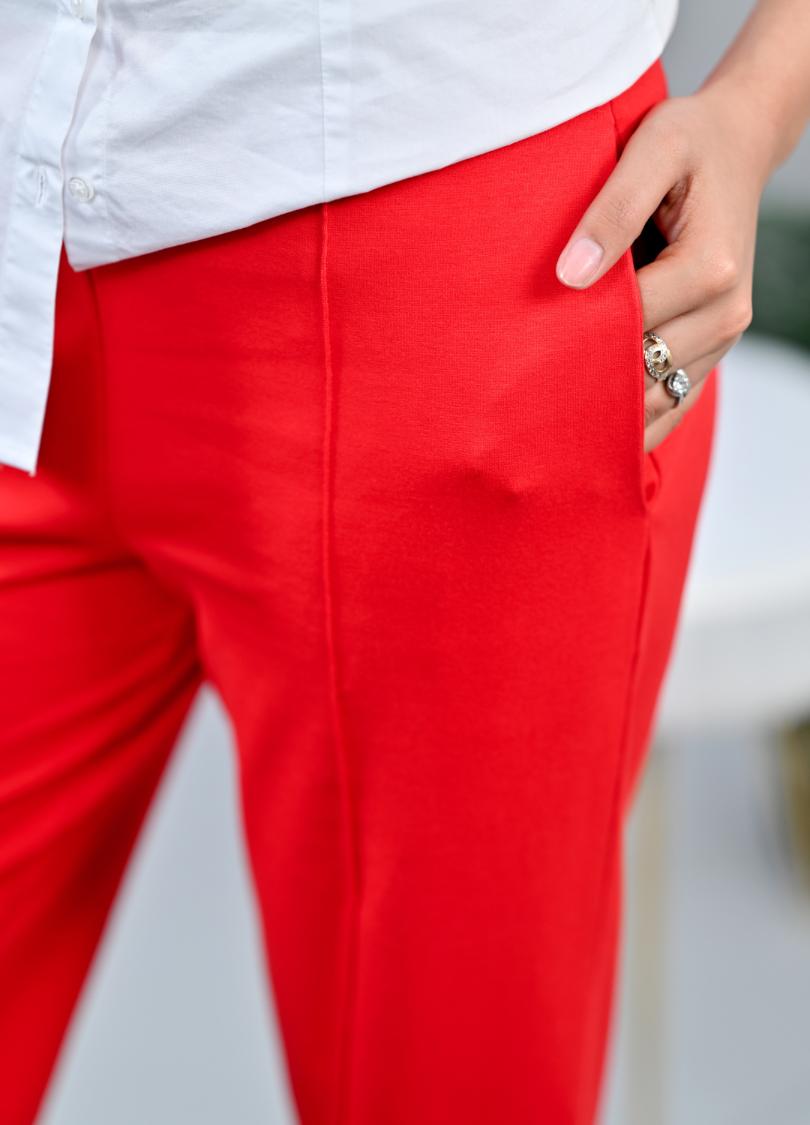 Tomato red Extra Flare Fit Pants -Milano extra flare fit pants