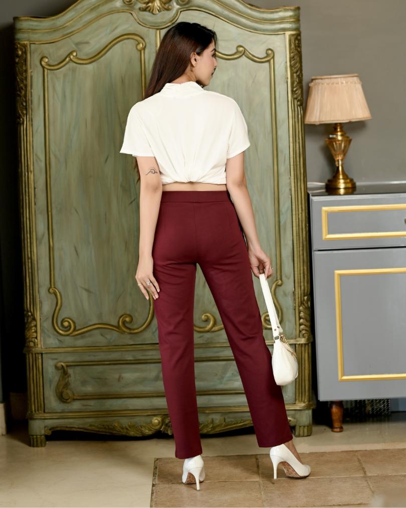 Wine cigarette pants